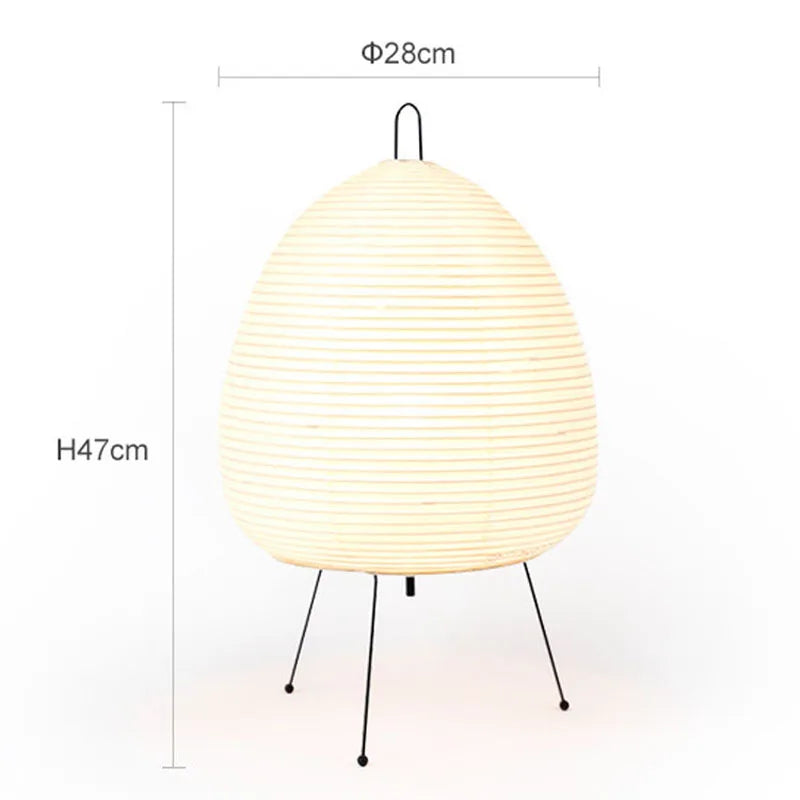 Japanese LED Rice Paper Desk Lamp Tricolor Dimming Night Light - Brasss Living