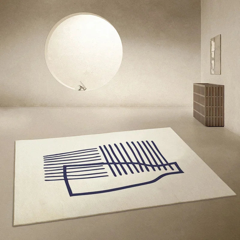 Japanese Style Abstract Stripe Thick Plush Carpet - Brasss Living