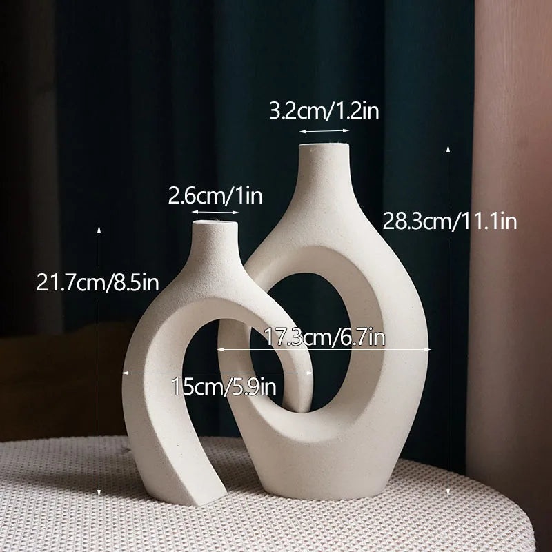 Large Luxury Decorative Ceramic Vase Nordic Flower Tabletop - Brasss Living