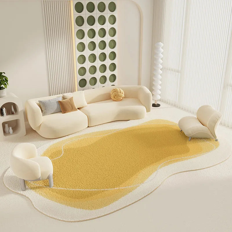 Luxury Cream Style Irregular Soft Fluffy Carpet - Brasss Living