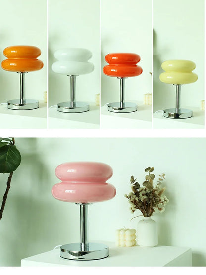 Macaron Glass Table Lamp Trichromatic Dimming Eye Protection Light - Brasss Living