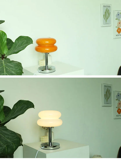 Macaron Glass Table Lamp Trichromatic Dimming Eye Protection Light - Brasss Living