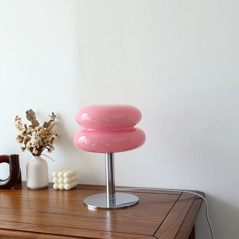 Macaron Glass Table Lamp Trichromatic Dimming Eye Protection Light - Brasss Living