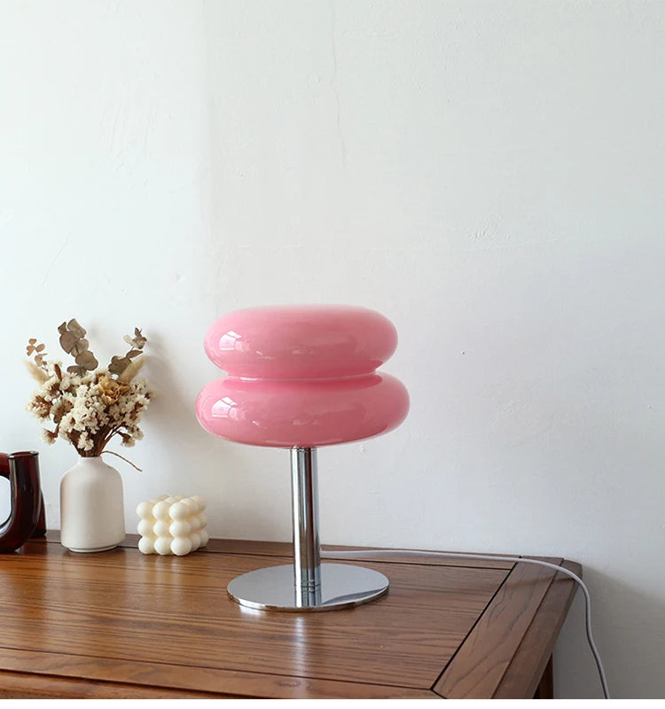 Macaron Glass Table Lamp Trichromatic Dimming Eye Protection Light - Brasss Living