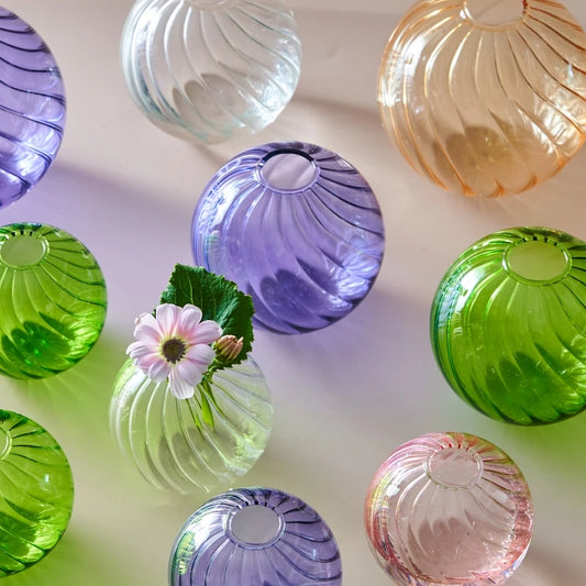 Mini Colorful Sphere Glass Bubble Vase Flower Arrangement - Brasss Living