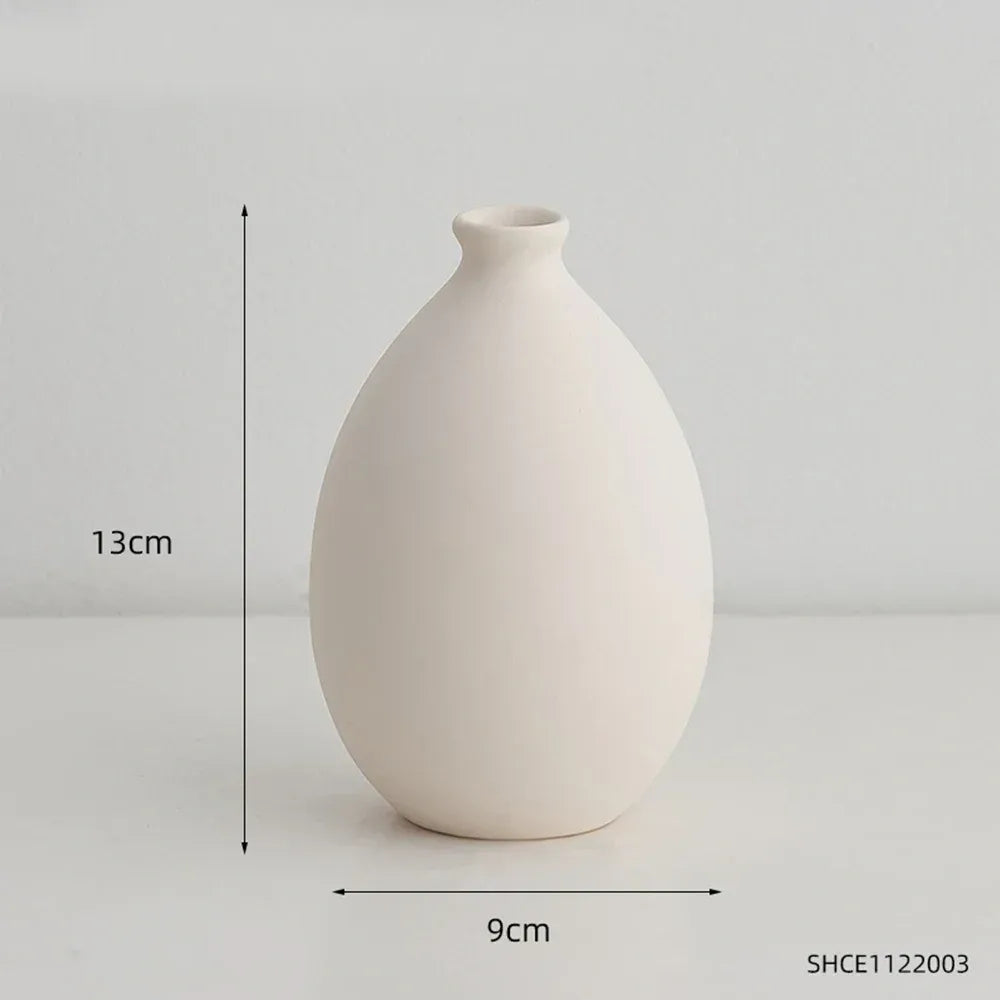 Minimalism Ceramic Vases Table Dried Flower Vase Decorative - Brasss Living