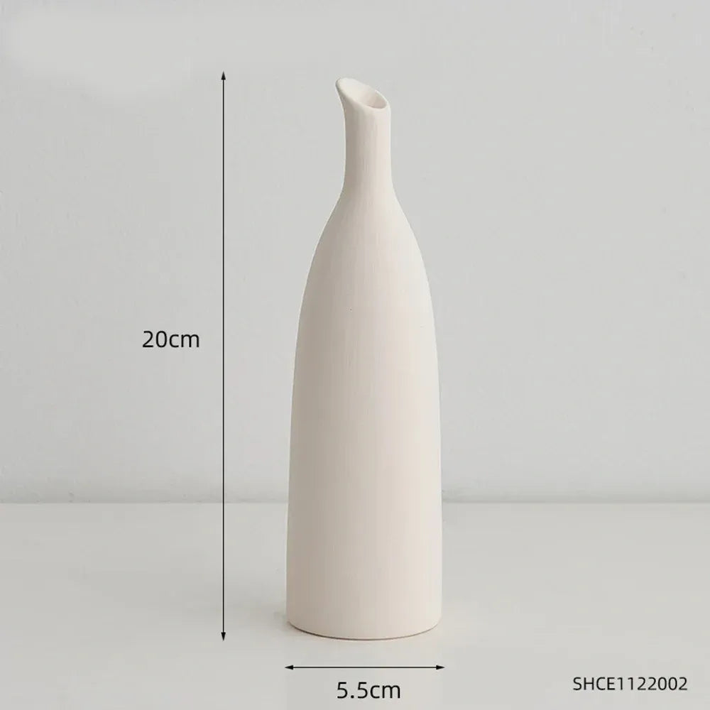 Minimalism Ceramic Vases Table Dried Flower Vase Decorative - Brasss Living