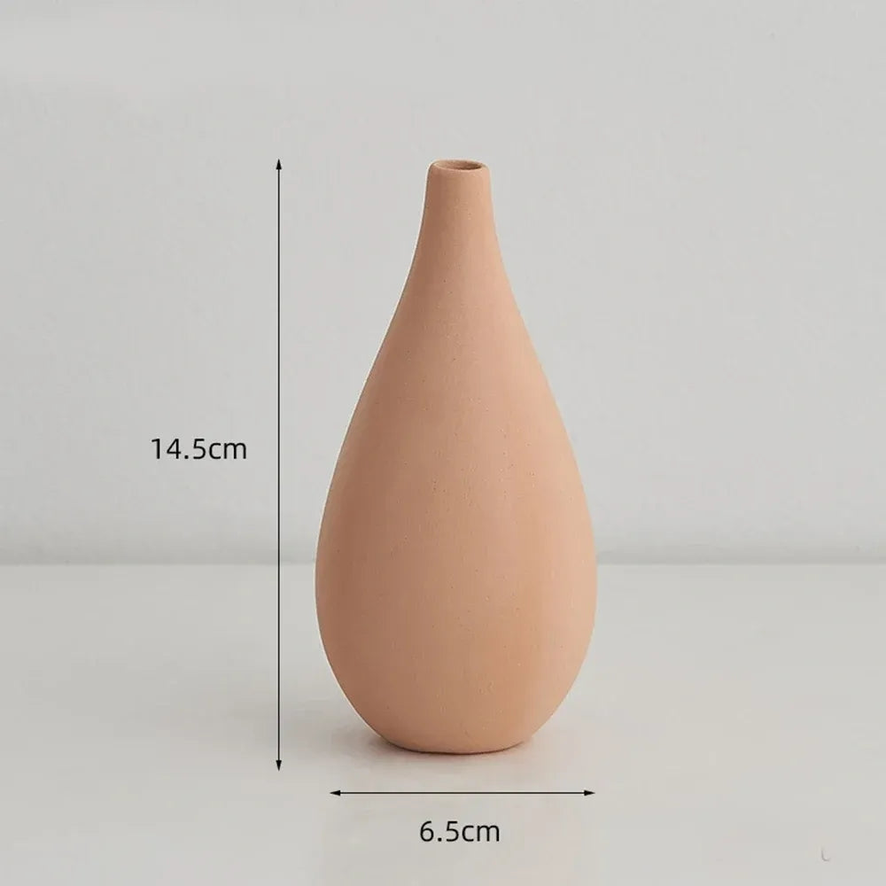 Minimalism Ceramic Vases Table Dried Flower Vase Decorative - Brasss Living