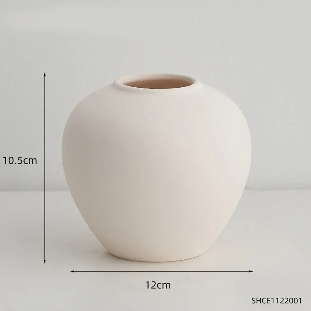 Minimalism Ceramic Vases Table Dried Flower Vase Decorative - Brasss Living