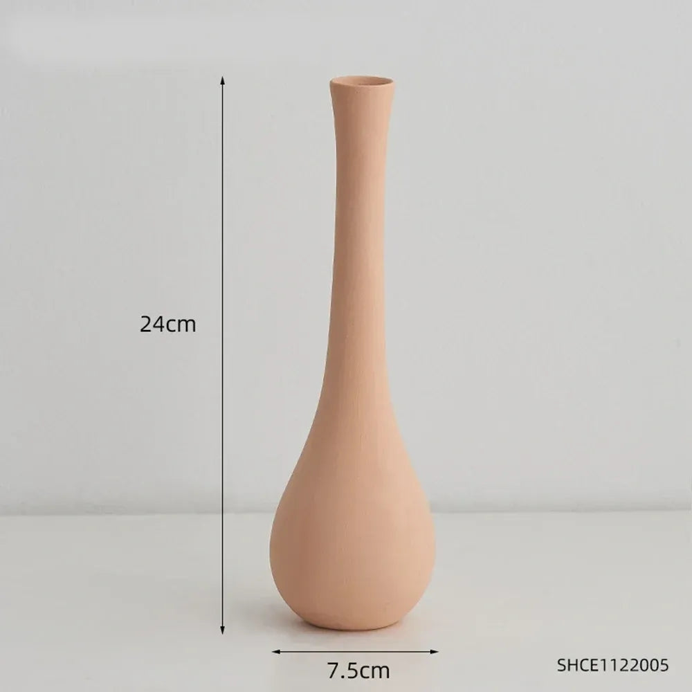 Minimalism Ceramic Vases Table Dried Flower Vase Decorative - Brasss Living