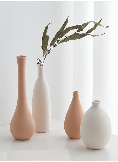 Minimalism Ceramic Vases Table Dried Flower Vase Decorative - Brasss Living