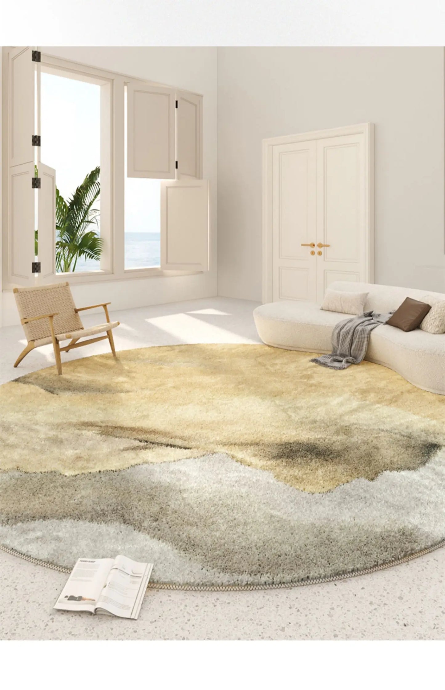 Modern Luxury Soft Fluffy Round Carpet for Bedroom - Brasss Living