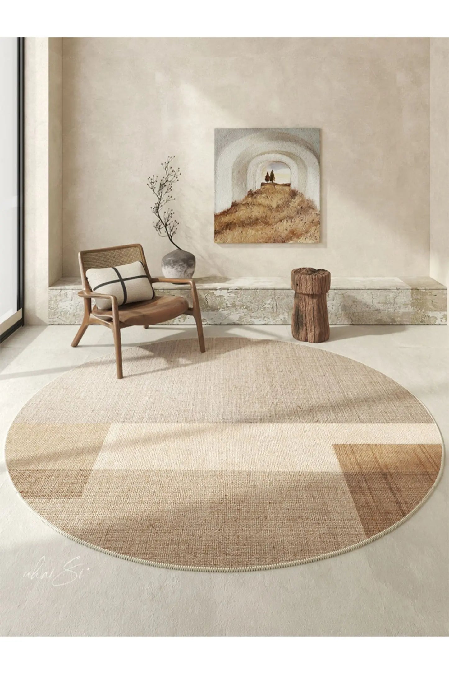 Modern Minimalist Light Luxury Thick Non-slip Round Carpet - Brasss Living