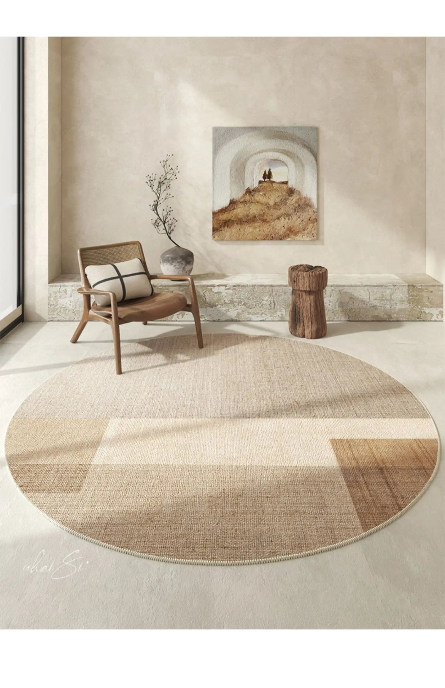 Modern Minimalist Light Luxury Thick Non-slip Round Carpet - Brasss Living