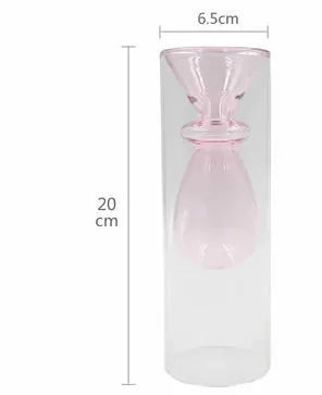 Modern Simple Color Glass Double Transparent Art Vase - Brasss Living