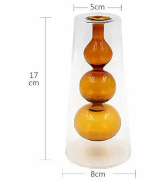 Modern Simple Color Glass Double Transparent Art Vase - Brasss Living