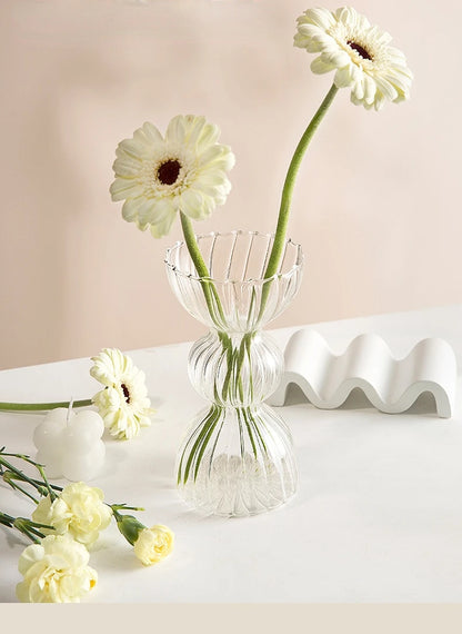 Nordic Glass Vase Table Flower Vase Unique Desk Decoration - Brasss Living