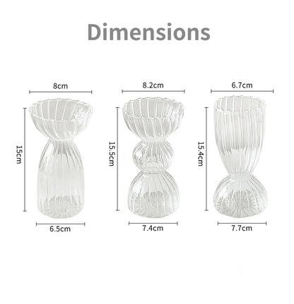 Nordic Glass Vase Table Flower Vase Unique Desk Decoration - Brasss Living