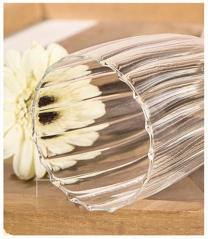 Nordic Glass Vase Table Flower Vase Unique Desk Decoration - Brasss Living