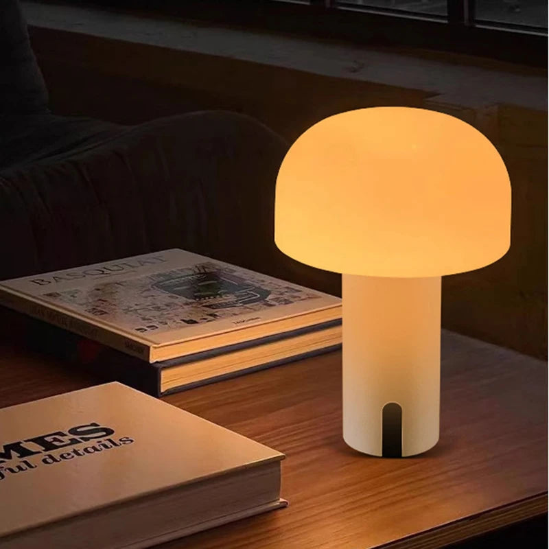 Nordic Portable Mushroom Table Lamp Touch Wireless Night Light - Brasss Living