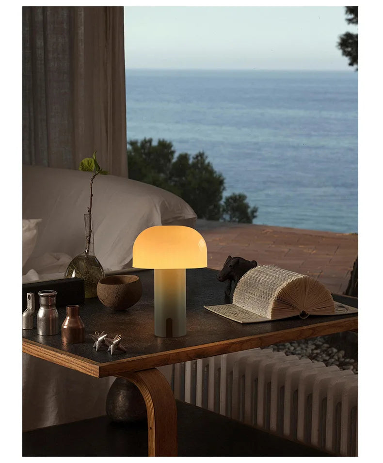 Nordic Portable Mushroom Table Lamp Touch Wireless Night Light - Brasss Living