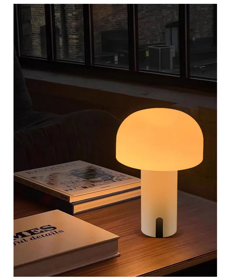 Nordic Portable Mushroom Table Lamp Touch Wireless Night Light - Brasss Living