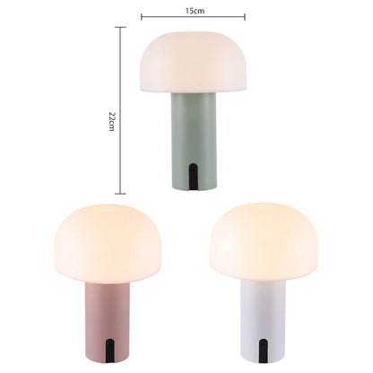 Nordic Portable Mushroom Table Lamp Touch Wireless Night Light - Brasss Living