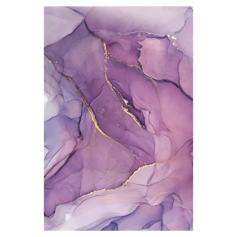 Rose Gold Oil Painting Romantic Purple Large Area Carpet Rug - Brasss Living