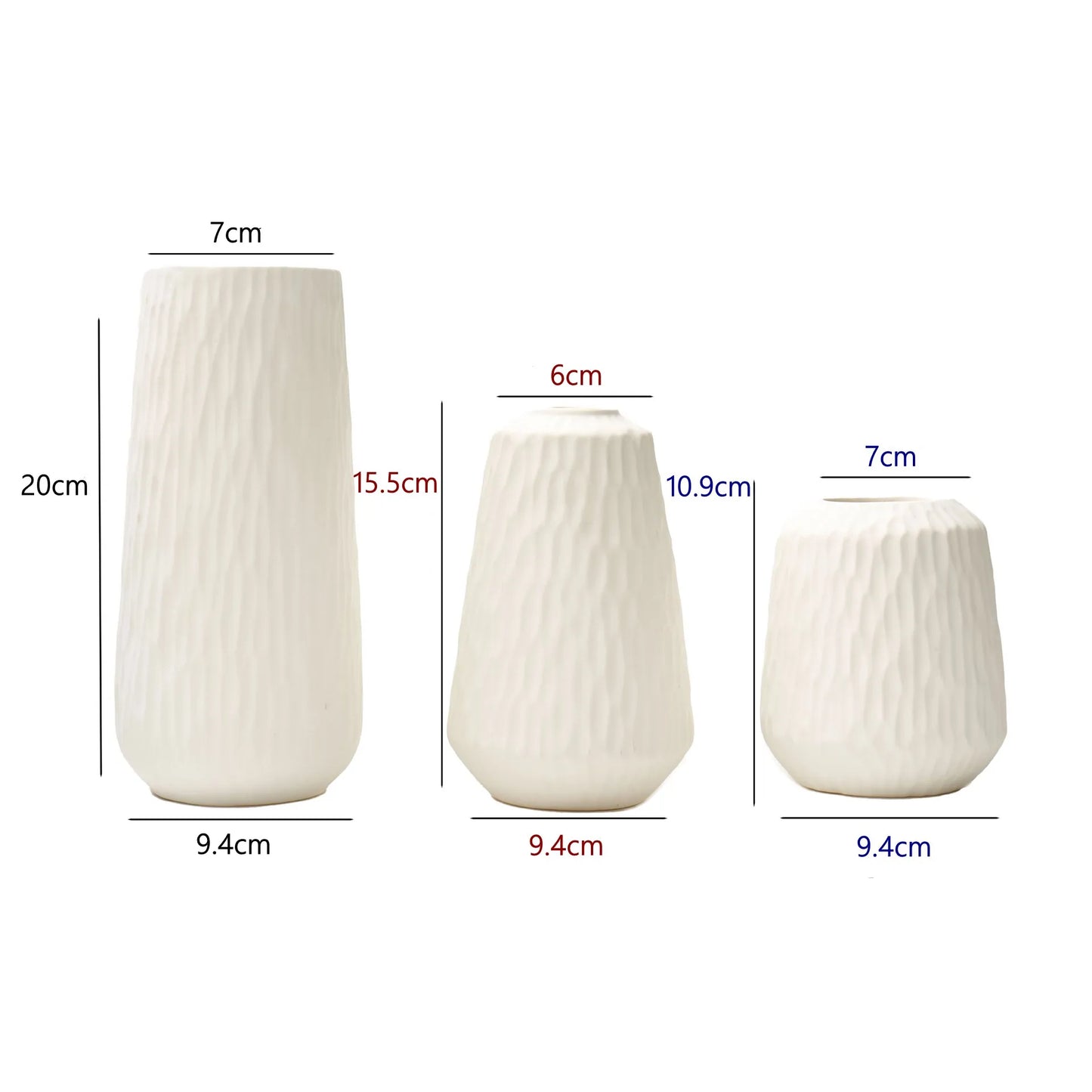 Set of 3 Ceramic Vases Nordic Bud Modern Art Tabletop Decoration - Brasss Living