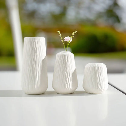 Set of 3 Ceramic Vases Nordic Bud Modern Art Tabletop Decoration - Brasss Living