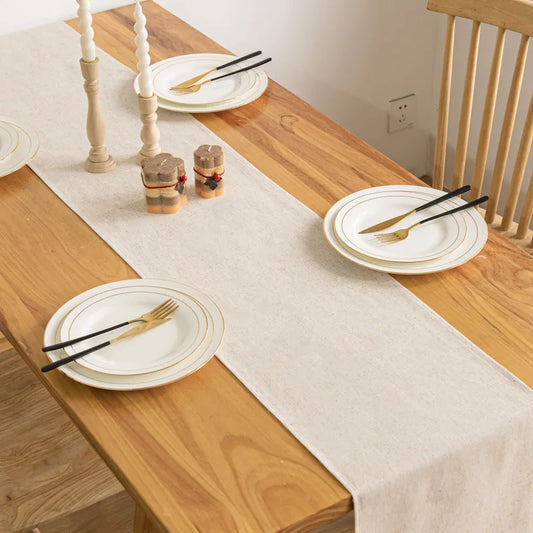 Simple Pastoral Style Burlap Table Runner Pure Jute - Brasss Living