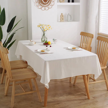 Simple Pure Color Washed Cotton Table Cover Tablecloth - Brasss Living