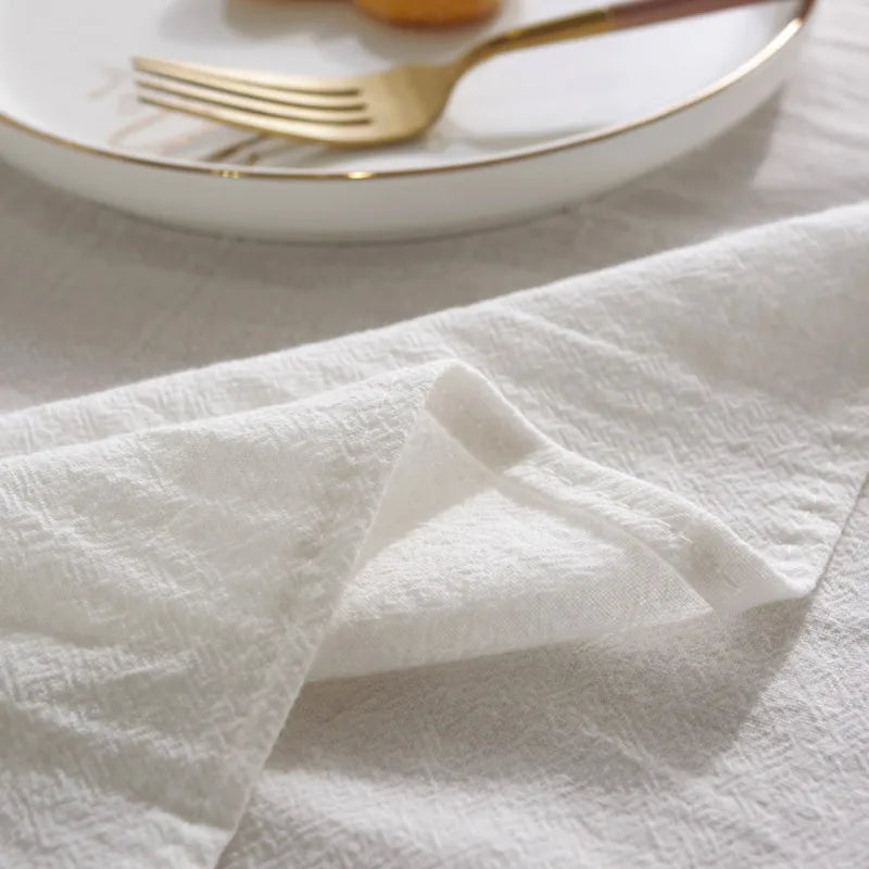 Simple Pure Color Washed Cotton Table Cover Tablecloth - Brasss Living