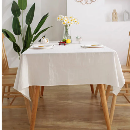 Simple Pure Color Washed Cotton Table Cover Tablecloth - Brasss Living