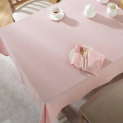 Simple Pure Color Washed Cotton Table Cover Tablecloth - Brasss Living