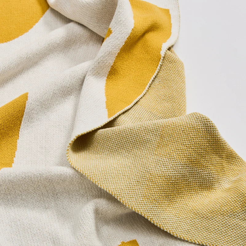 Solid Soft Orange Yellow Cotton Throw Blanket - Brasss Living