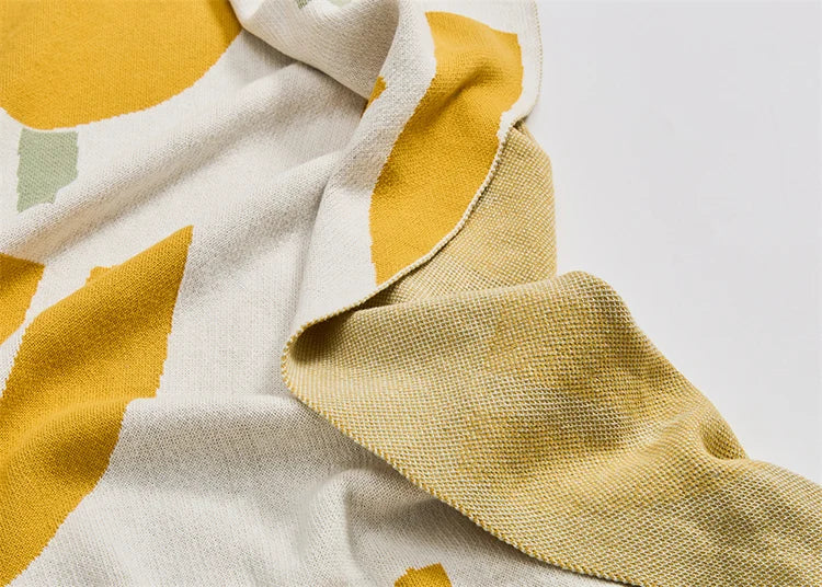 Solid Soft Orange Yellow Cotton Throw Blanket - Brasss Living