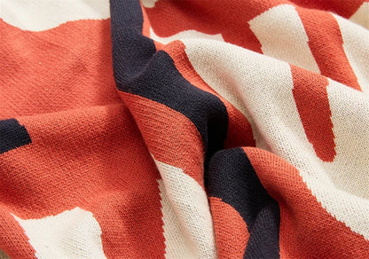 Solid Soft Orange Yellow Cotton Throw Blanket - Brasss Living