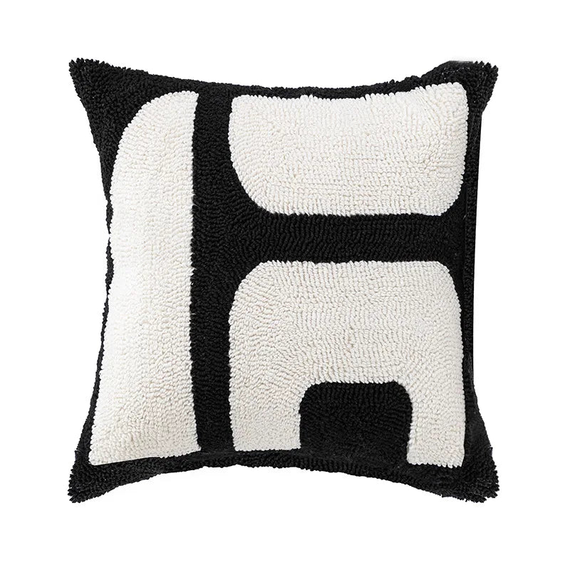 Tufted Embroidered Neutral Pillow Cushion Cover - Brasss Living