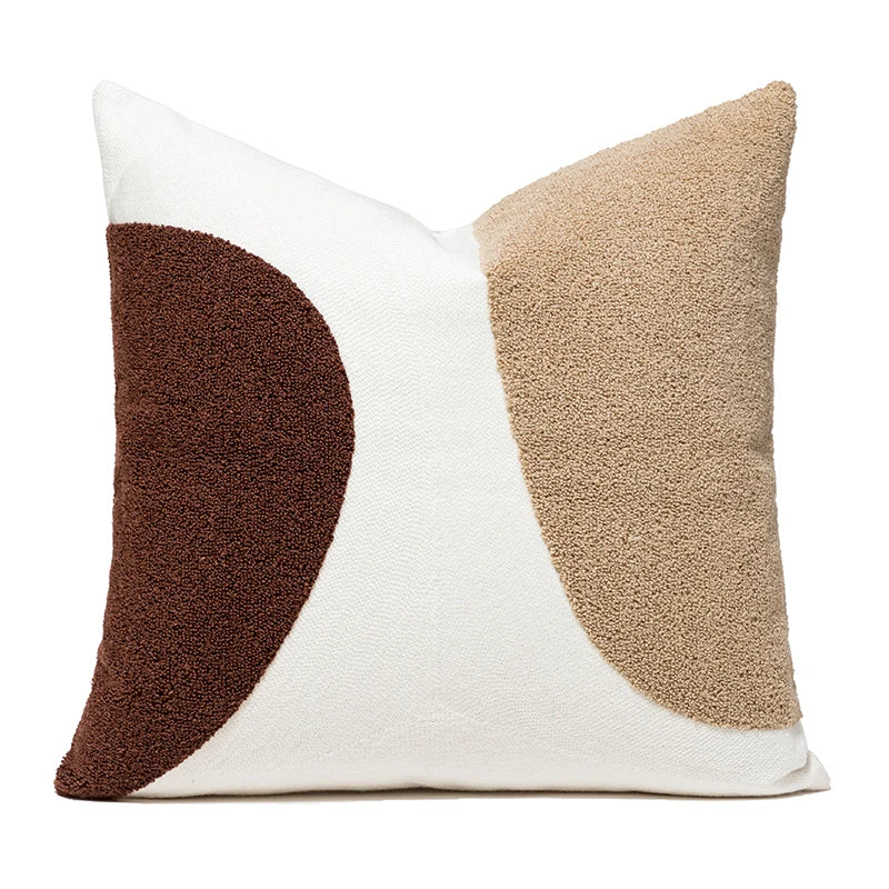 Tufted Embroidered Neutral Pillow Cushion Cover - Brasss Living