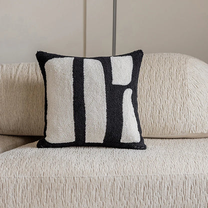 Tufted Embroidered Neutral Pillow Cushion Cover - Brasss Living