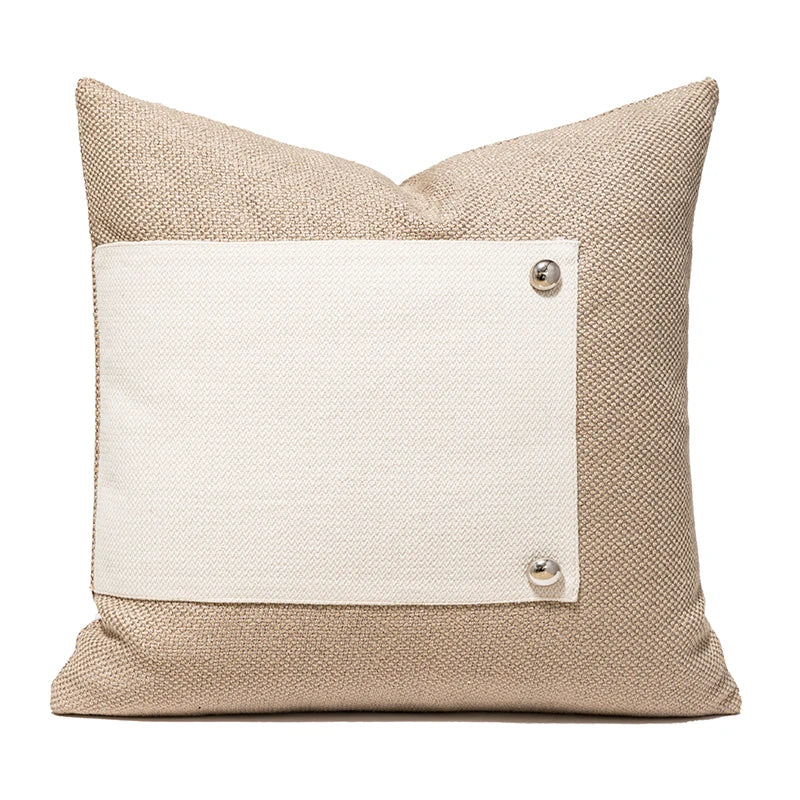 Tufted Embroidered Neutral Pillow Cushion Cover - Brasss Living