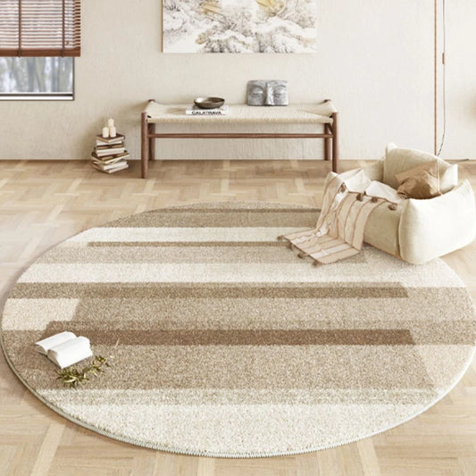 Wabi-sabi Style Soft Fluffy Round Carpet for Bedroom - Brasss Living