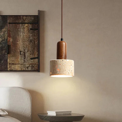 Wabi Sabi Travertine Yellow Marble Pendant Lamp - Brasss Living