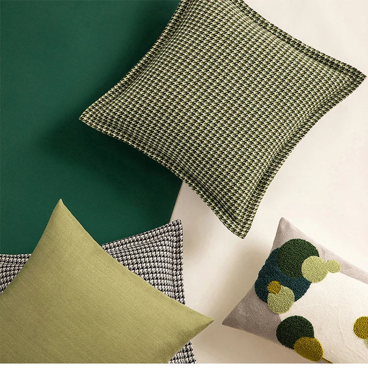 Yarn-dyed Hounds Tooth Decorative Pillow Cushion Cover - Brasss Living